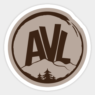 AVL - Asheville, NC - Brown 19 Sticker